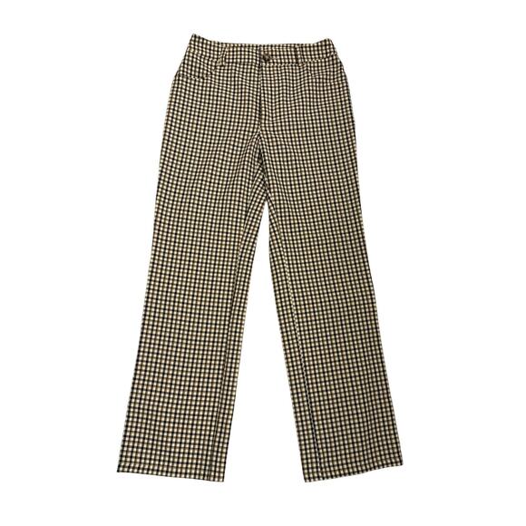 SHEIN Brown Plaid High Rise Checkered Wide Leg Pants Size Women's 6 - Picture 1 of 5